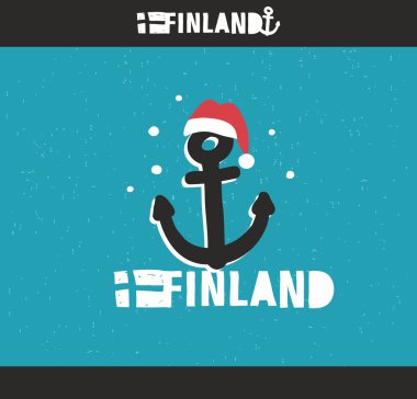 Finlandiya arması vintage tarzı.