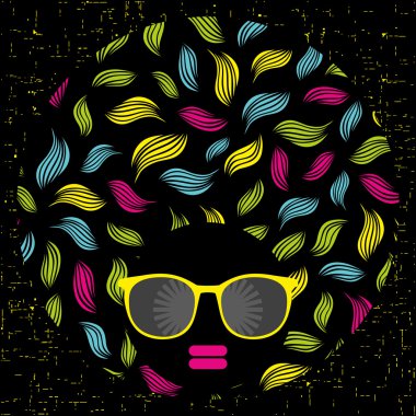 garip desenli siyah baş kadın