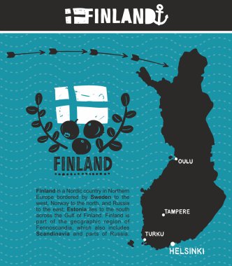 Finlandiya ve amblemi Haritası