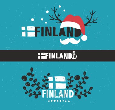 Finlandiya'nın sembolleri çizimi.