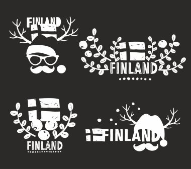 Set of vector labels of Finland. clipart