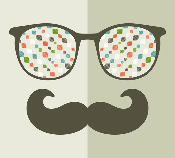 Okulary retro z refleksji dla hipster. — Wektor stockowy