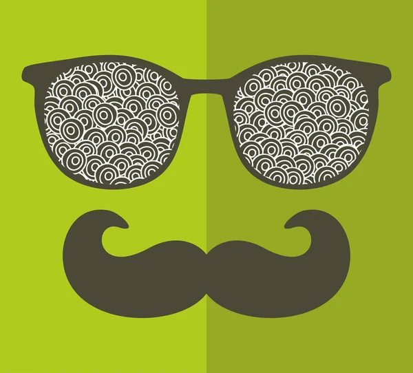 Gafas de sol retro con reflejo para hipster . — Vector de stock