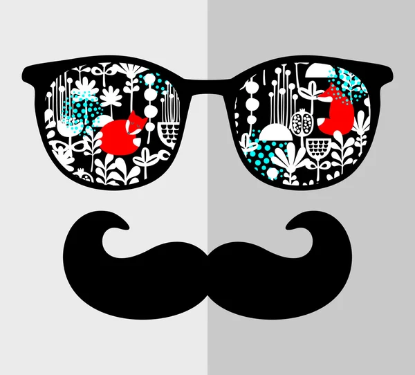 Ретро сонцезахисні окуляри з відображенням для хіпстера . — стоковий вектор