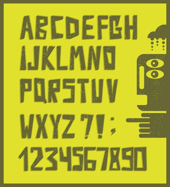 Graciosas letras del alfabeto con números — Vector de stock