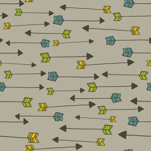 Nahtlose Patten mit Doodle-Pfeilen. — Stockvektor