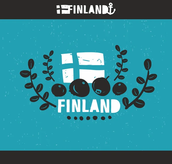 Bonito emblema de Finlandia — Vector de stock