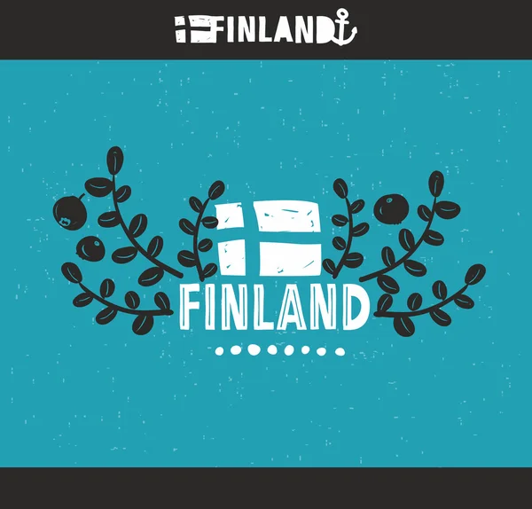 フィンランドのクールなエンブレム — ストックベクタ