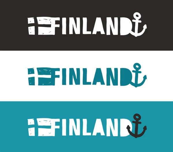 Etiqueta finlandesa . — Vector de stock