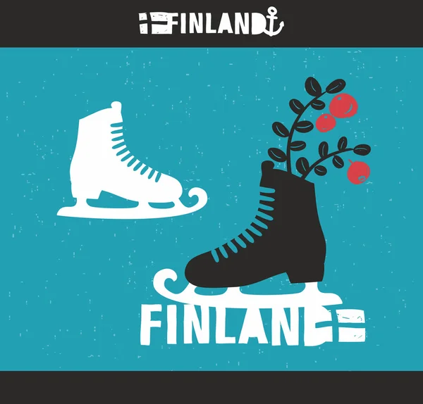 Emblema del país escandinavo Finlandia . — Vector de stock