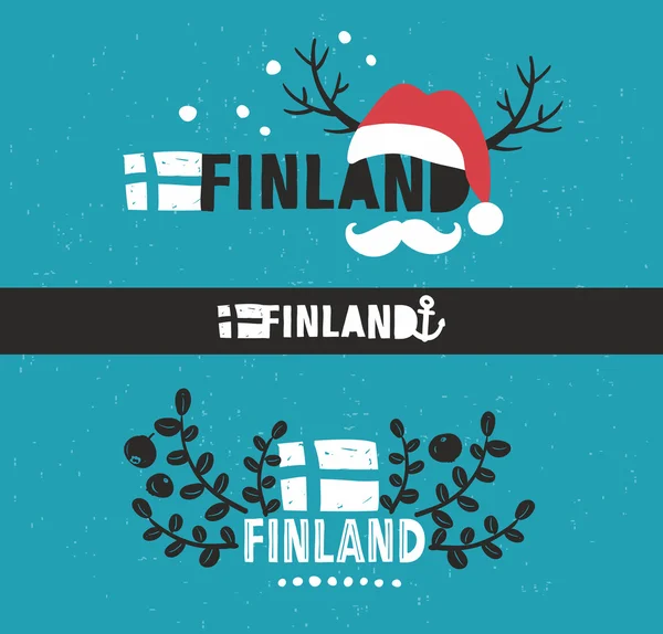 Ilustração de símbolos da Finlândia . — Vetor de Stock