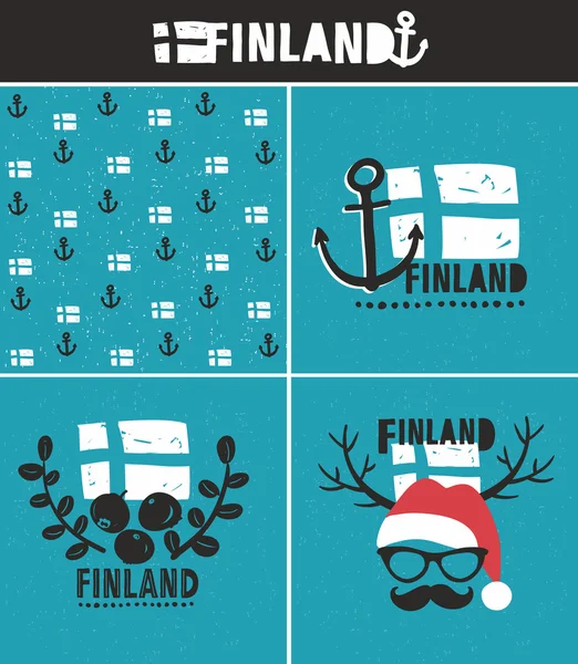 Illustration of symbols of Finland. — Stock Vector