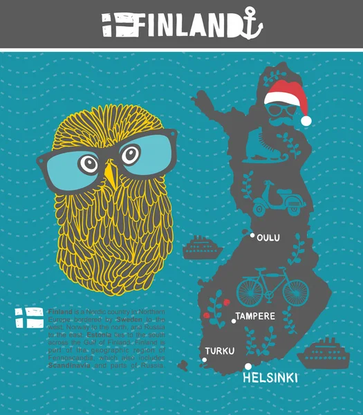 Finlandiya yaratıcı coğrafi haritası