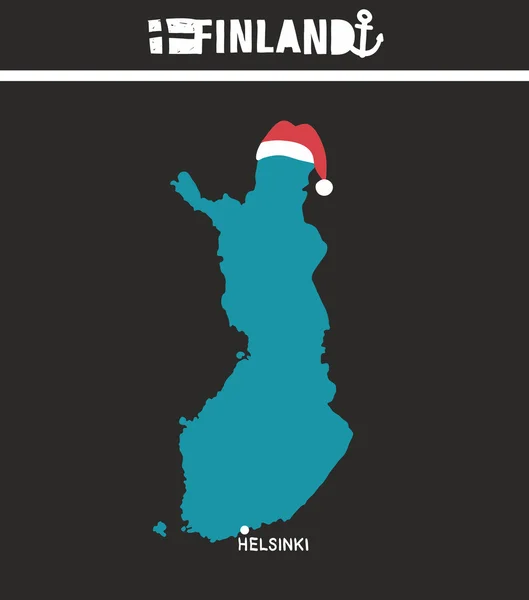 Carte géographique créative de la Finlande — Image vectorielle