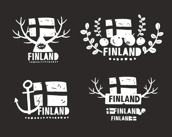 Etiquetas creativas de Finlandia . — Vector de stock