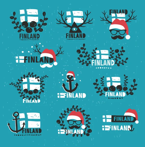 Finland set of labels — Stock Vector