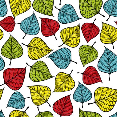 yaprakları ile renkli seamless modeli