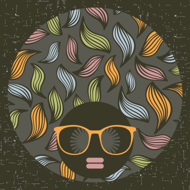 kadın baş saç garip desenli