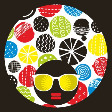 kadın baş saç garip desenli