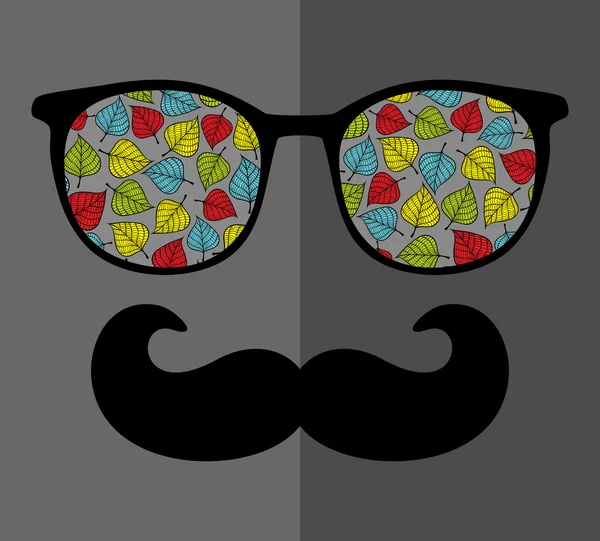 Homme en lunettes de soleil et avec moustache — Image vectorielle