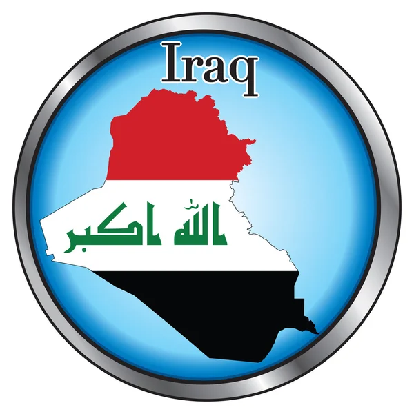 Irák kulaté tlačítko — Stockový vektor