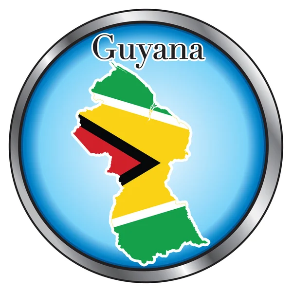 Botón redondo de Guyana — Vector de stock