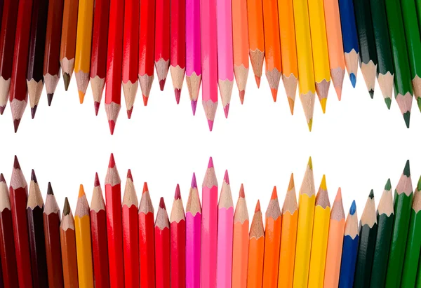 Färg pennor på vit bakgrund — Stockfoto