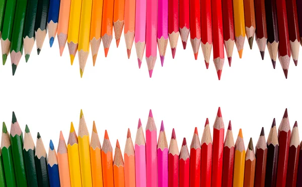 하얀 배경에 있는 색 연필 — 스톡 사진