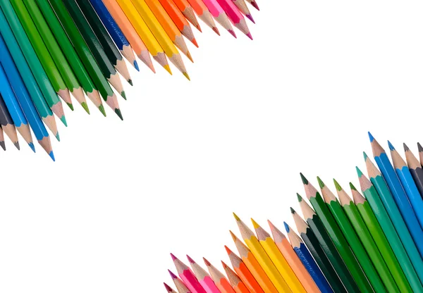 하얀 배경에 있는 색 연필 — 스톡 사진