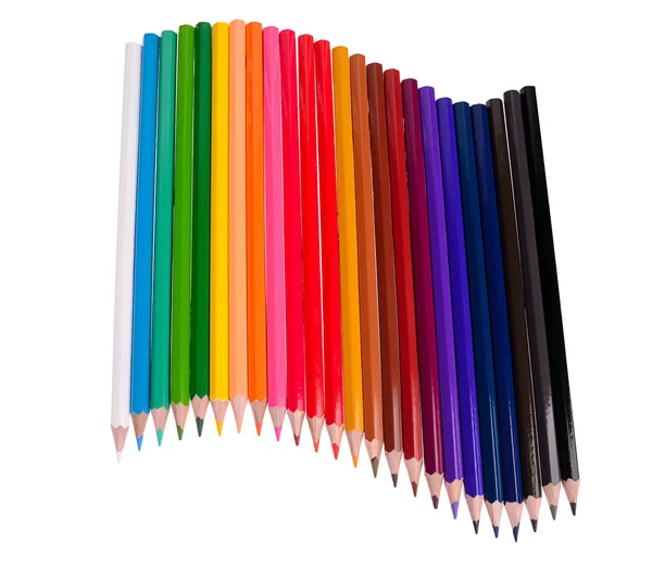 Colour pencils on white background — Stock Photo, Image