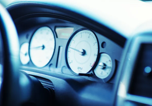 Weergave voor speedometer in de auto — Stockfoto