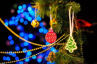 Noel ve yeni yıl dekorasyon. Soyut Bokeh Holida bulanık