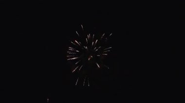 Gece gökyüzünü ışıkla dolduran havai fişek kutlaması.