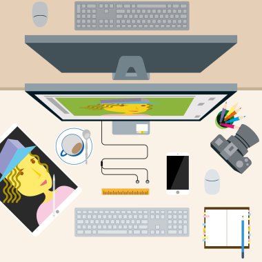 Fotoğrafçı designer Danışma Üstten Görünüm