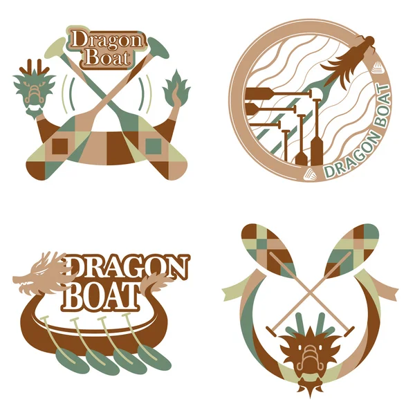 Dragon boat festival items set de design — Image vectorielle
