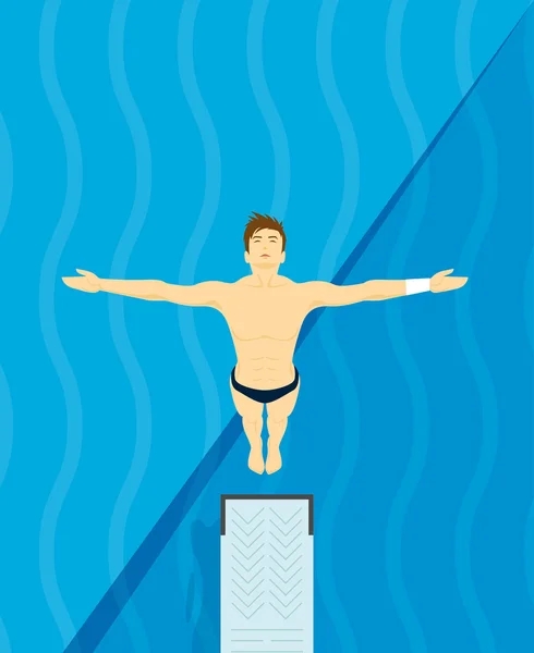 Jumping from diving board design Illustration — Stock Vector