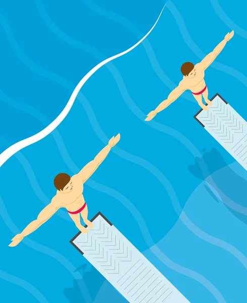 Standing On Diving Board And Preparing To Dive Design Stock Vector Standing On Diving Board And Preparing To Dive Design Stock Vector