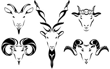 Keçi ve levha illüstrasyon başkanı ayarla