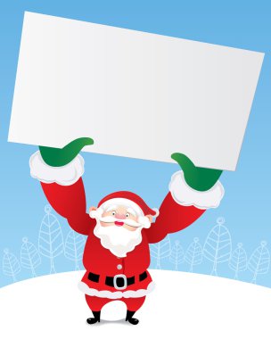 Noel Baba boş bir kağıt tutan