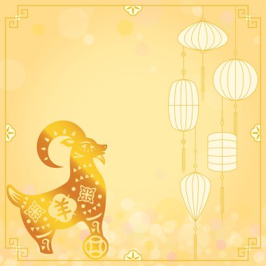 Çin altın Cny koyun illüstrasyon