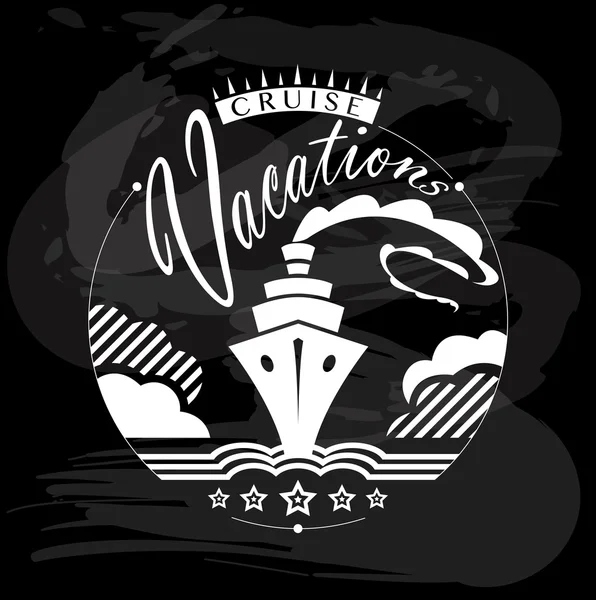 Crucero vacaciones, viajes diseños caligráficos — Vector de stock