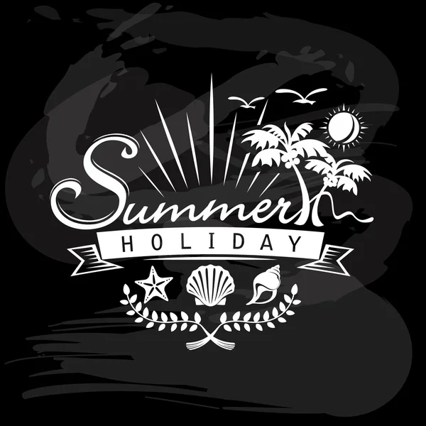 夏の休日、熱帯のカリグラフィのデザイン — ストックベクタ