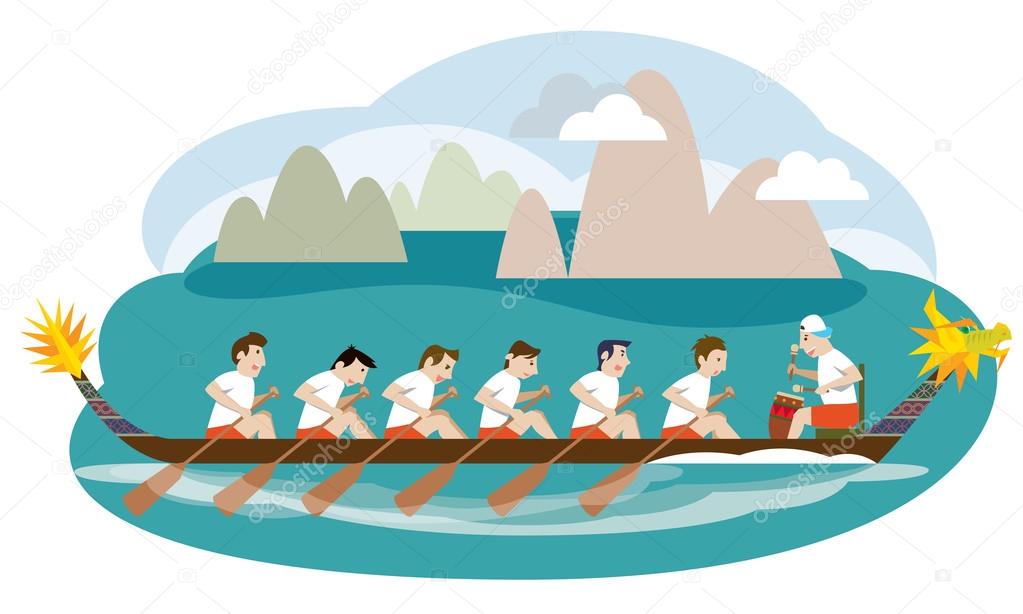 Dragon boat racing illustration design