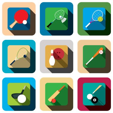 Spor oyun uzun gölge Icon set
