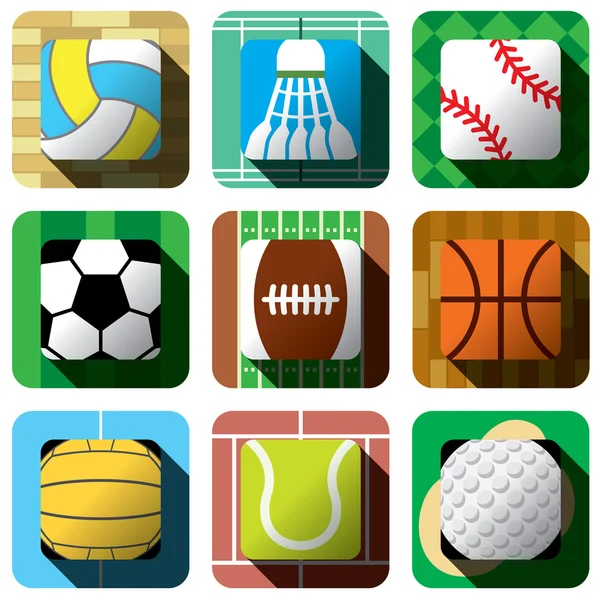 Ensemble d'icônes sport et balle — Image vectorielle