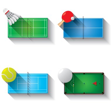 Spor alanları illüstrasyon Icons set