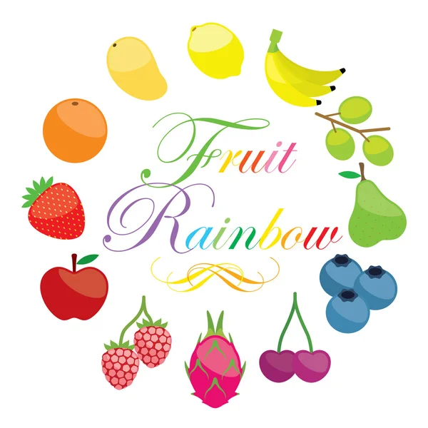 Ilustración de diseño Fruit Rainbow — Archivo Imágenes Vectoriales