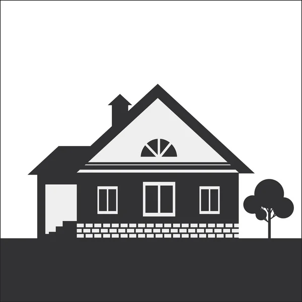 Silhouette of country house — Stock Illustration Silhouette of country house Vector Graphics
