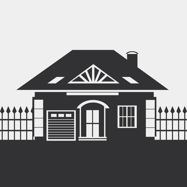 Silhouette of country house — Stock Illustration Silhouette of country house Stock Vector