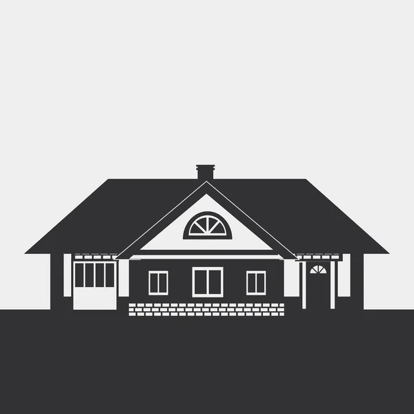 Silhouette of country house — Stock Illustration Silhouette of country house Stock Illustration